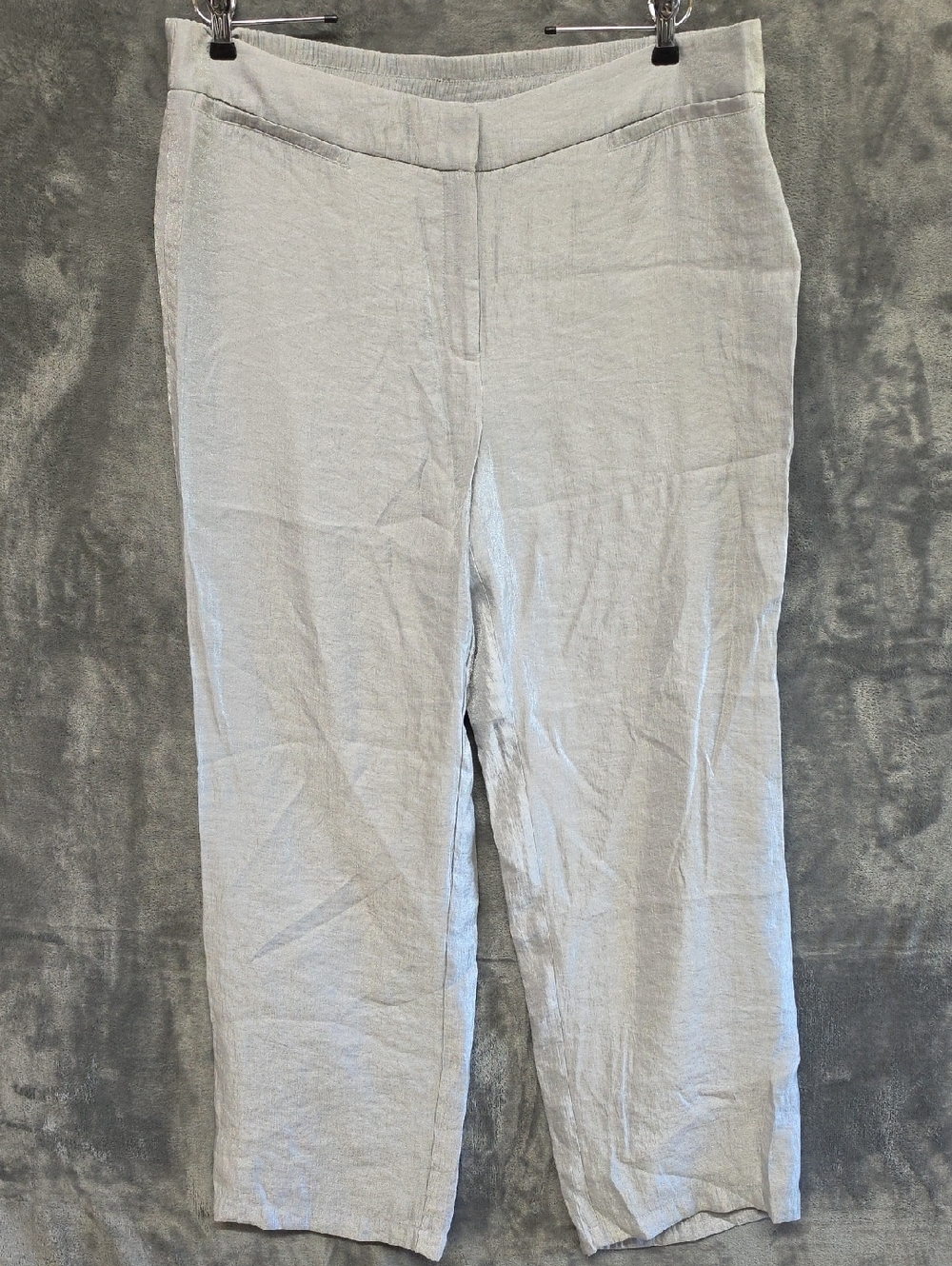 Chico's XL Silver Metallic Traveler Pull-On Pants